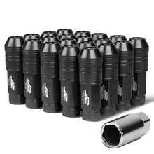 Load image into Gallery viewer, Aluminum Lug Nuts M12x1.25 Open End 70mm 20pc Set with Key Black