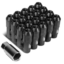 Load image into Gallery viewer, Aluminum Lug Nuts M12x1.25 Open End 70mm 20pc Set with Key Black