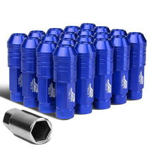 Load image into Gallery viewer, Aluminum Lug Nuts Open End 70mm M12x1.25 20pc Set with Key Blue