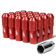 Load image into Gallery viewer, Red Aluminum Lug Nuts M12x1.25 Open End 70mm 20pc Set w/ Key
