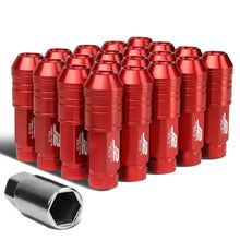 Load image into Gallery viewer, Red Aluminum Lug Nuts M12x1.25 Open End 70mm 20pc Set w/ Key