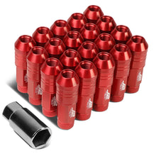 Load image into Gallery viewer, Red Aluminum Lug Nuts M12x1.25 Open End 70mm 20pc Set w/ Key