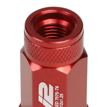 Load image into Gallery viewer, Red Aluminum Lug Nuts M12x1.25 Open End 70mm 20pc Set w/ Key