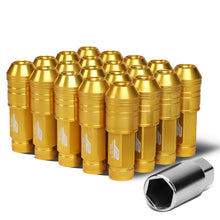 Load image into Gallery viewer, Universal Aluminum Open-End Lug Nuts 70MM M12x1.5 20PCS w/ Adapter Gold