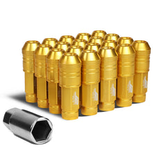 Load image into Gallery viewer, Universal Aluminum Open-End Lug Nuts 70MM M12x1.5 20PCS w/ Adapter Gold