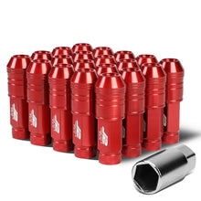 Load image into Gallery viewer, Aluminum Open-End Lug Nuts 70MM M12x1.5 Red 20PCS w/ Adapter