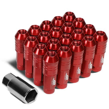 Load image into Gallery viewer, Aluminum Open-End Lug Nuts 70MM M12x1.5 Red 20PCS w/ Adapter