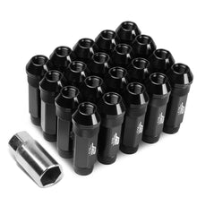 Load image into Gallery viewer, Aluminum Lug Nuts Open-End 70MM M12X1.25 20PCS w/ Adapter Black