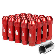 Load image into Gallery viewer, M12x1.25 70mm Open-End Aluminum Lug Nuts 20pc Set Red