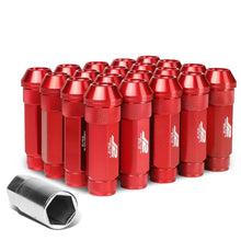 Load image into Gallery viewer, M12x1.25 70mm Open-End Aluminum Lug Nuts 20pc Set Red