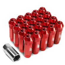 Load image into Gallery viewer, M12x1.25 70mm Open-End Aluminum Lug Nuts 20pc Set Red