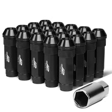 Load image into Gallery viewer, Aluminum Lug Nuts M12x1.5 70mm Open End Black 20pc Set with Key