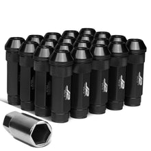Load image into Gallery viewer, Aluminum Lug Nuts M12x1.5 70mm Open End Black 20pc Set with Key