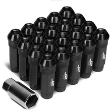 Load image into Gallery viewer, Aluminum Lug Nuts M12x1.5 70mm Open End Black 20pc Set with Key