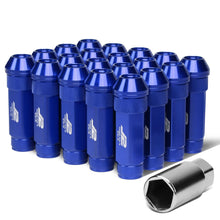 Load image into Gallery viewer, M12x1.5 70mm Open-End Aluminum Lug Nuts 20pc Set w/ Key Blue
