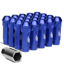 Load image into Gallery viewer, M12x1.5 70mm Open-End Aluminum Lug Nuts 20pc Set w/ Key Blue