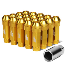 Load image into Gallery viewer, Open-End Aluminum Lug Nuts 70mm M12x1.5 Gold 20pc Set with Key