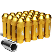 Load image into Gallery viewer, Open-End Aluminum Lug Nuts 70mm M12x1.5 Gold 20pc Set with Key