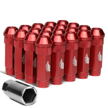 Load image into Gallery viewer, M12x1.5 70mm Red Aluminum Open-End Lug Nuts 20pc Set with Key