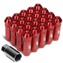 Load image into Gallery viewer, M12x1.5 70mm Red Aluminum Open-End Lug Nuts 20pc Set with Key