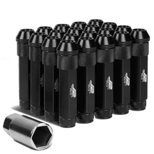 Load image into Gallery viewer, Aluminum Open-End Lug Nuts M12x1.25 90mm 20pcs w/ Adapter Black