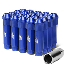 Load image into Gallery viewer, Aluminum Lug Nuts Open End 90mm M12x1.25 20pc Set with Adapter Blue