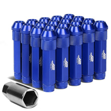 Load image into Gallery viewer, Aluminum Lug Nuts Open End 90mm M12x1.25 20pc Set with Adapter Blue