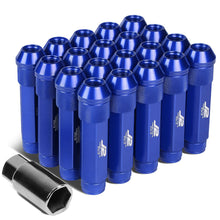 Load image into Gallery viewer, Aluminum Lug Nuts Open End 90mm M12x1.25 20pc Set with Adapter Blue