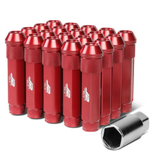 Load image into Gallery viewer, Aluminum Open-End Lug Nuts 90MM M12X1.25 Red 20PCS w/ Adapter