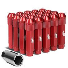 Load image into Gallery viewer, Aluminum Open-End Lug Nuts 90MM M12X1.25 Red 20PCS w/ Adapter