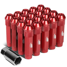 Load image into Gallery viewer, Aluminum Open-End Lug Nuts 90MM M12X1.25 Red 20PCS w/ Adapter