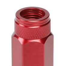 Load image into Gallery viewer, Aluminum Open-End Lug Nuts 90MM M12X1.25 Red 20PCS w/ Adapter