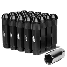 Load image into Gallery viewer, Universal Aluminum Open-End Lug Nuts 90MM M12X1.5 20PCS with Adapter Black