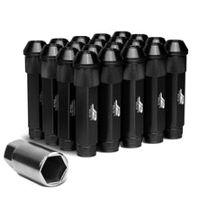 Load image into Gallery viewer, Universal Aluminum Open-End Lug Nuts 90MM M12X1.5 20PCS with Adapter Black