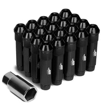 Load image into Gallery viewer, Universal Aluminum Open-End Lug Nuts 90MM M12X1.5 20PCS with Adapter Black