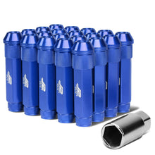 Load image into Gallery viewer, Aluminum Lug Nuts Open End 90mm M12x1.5 20pc Set with Adapter Blue