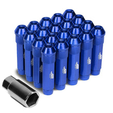 Load image into Gallery viewer, Aluminum Lug Nuts Open End 90mm M12x1.5 20pc Set with Adapter Blue