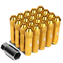 Load image into Gallery viewer, Aluminum Open-End Lug Nuts 90MM M12X1.5 20PCS w/ Adapter Gold