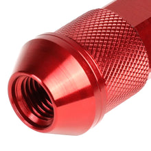 Load image into Gallery viewer, Aluminum Open-End Lug Nuts M12x1.5 90mm Red 20 Piece Set w/ Adapter
