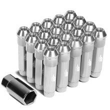 Load image into Gallery viewer, Universal Aluminum Open-End Lug Nuts M12x1.5 20pc w/ Adapter Silver