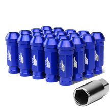 Load image into Gallery viewer, Aluminum Open-End Lug Nuts 60mm M12x1.25 Blue 20pcs w/ Adapter
