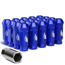 Load image into Gallery viewer, Aluminum Open-End Lug Nuts 60mm M12x1.25 Blue 20pcs w/ Adapter