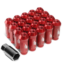 Load image into Gallery viewer, Aluminum Open-End Lug Nuts 60MM M12X1.25 Red 20PCS with Adapter