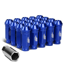 Load image into Gallery viewer, Aluminum Open-End Lug Nuts 60MM M12X1.5 20PCS w/ Adapter Blue