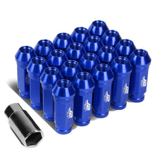 Load image into Gallery viewer, Aluminum Open-End Lug Nuts 60MM M12X1.5 20PCS w/ Adapter Blue