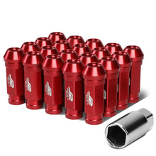 Load image into Gallery viewer, Red Aluminum Open-End Lug Nuts M12x1.5 60MM 20PCS Set w/ Adapter