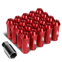 Load image into Gallery viewer, Red Aluminum Open-End Lug Nuts M12x1.5 60MM 20PCS Set w/ Adapter