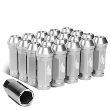 Load image into Gallery viewer, Aluminum Open-End Lug Nuts 60MM M12x1.5 20PCS w/ Adapter Silver