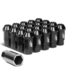 Load image into Gallery viewer, Aluminum Open-End Lug Nuts M12x1.25 50mm 20pc Set w/ Adapter Black