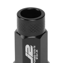Load image into Gallery viewer, Aluminum Open-End Lug Nuts M12x1.25 50mm 20pc Set w/ Adapter Black